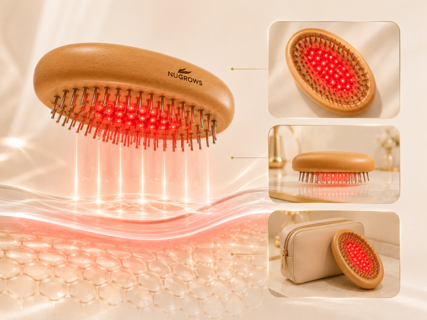 はじめての光美容。1日5分、髪を梳かすだけで始めるスマート頭皮ケア Viva Brush Air(BRUSH12LED)
