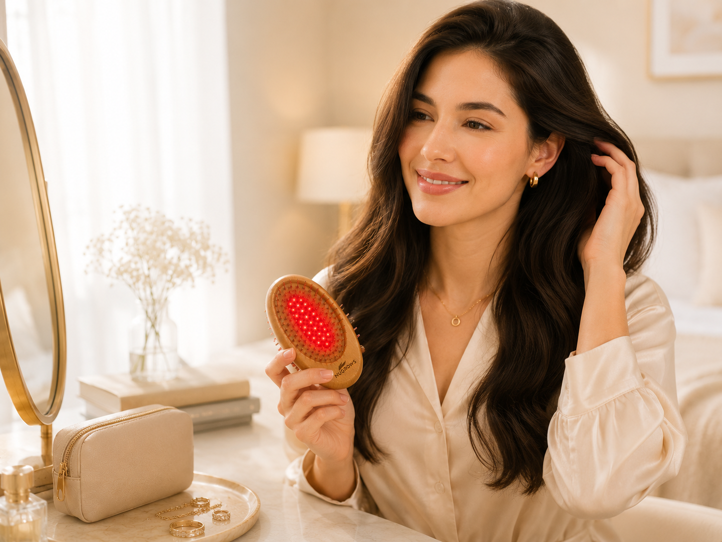 はじめての光美容。1日5分、髪を梳かすだけで始めるスマート頭皮ケア Viva Brush Air(BRUSH12LED)